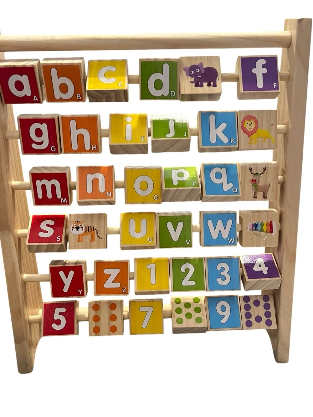Alphabet & Numbers Spinning Wooden Abacus.